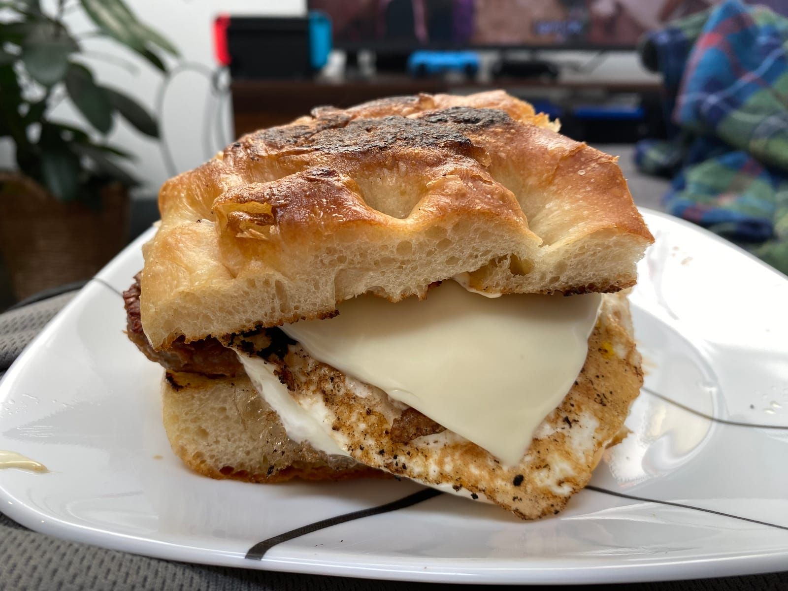 Egg and Sausage Biscuit Sandwich