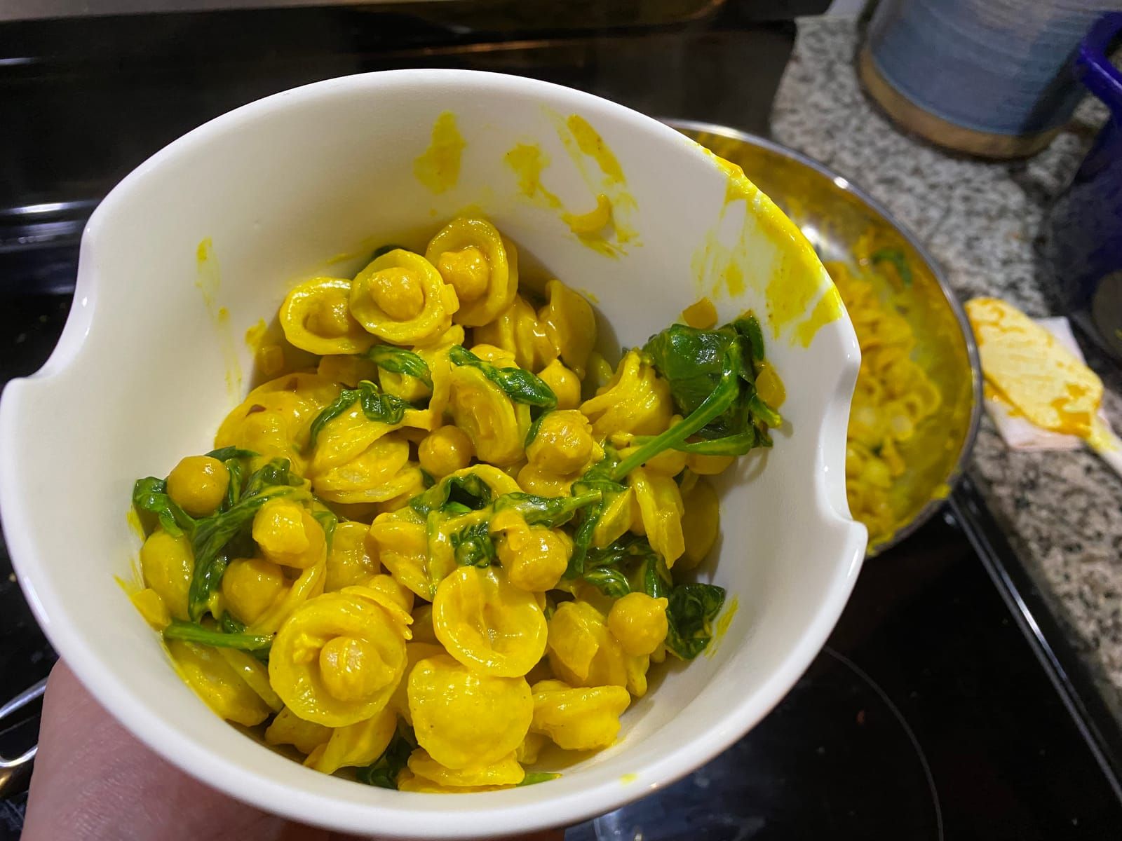 Spinach and Chickpea Orecchiette